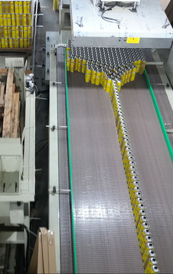 Harga yang bagus Palletizer Tingkat Tinggi Bahan Kimia Kaleng Conveyor Aerosol Kaleng Pengumpulan Line on line