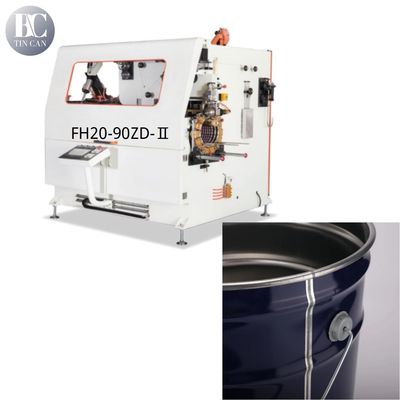 Giá tốt. Máy niêm phong thùng thép công nghiệp của Liên hợp quốc 30CPM Chiều cao 250mm 450mm Với điều khiển PLC trực tuyến