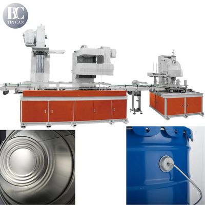 Buen precio Máquina automática para hacer cubos de 10L, latas de pintura química Equipo de 30 cpm, flanges de expansión, sellado combinado en línea