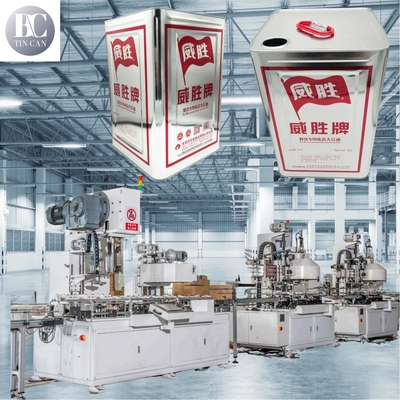Buon prezzo Macchine per la produzione di scatole quadrate di olio alimentare velocità 18 litri in linea