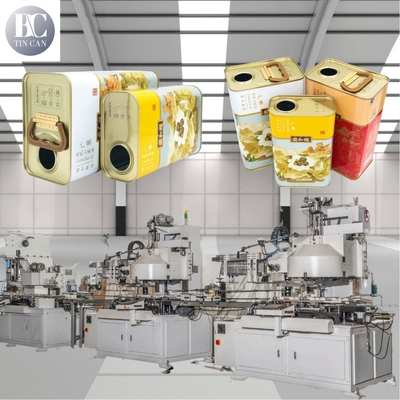 Buen precio Máquina de elaboración de latas rectangulares de aceite de oliva 30 cpm para 1 litro de latas cuadradas en línea