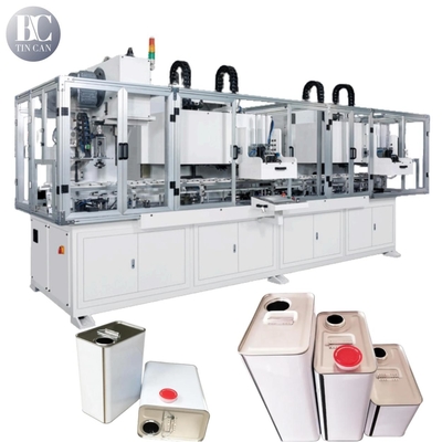 Buen precio Máquina de fabricación de latas de estaño automática rectangular integrada de tamaño pequeño de 35 cpm en línea